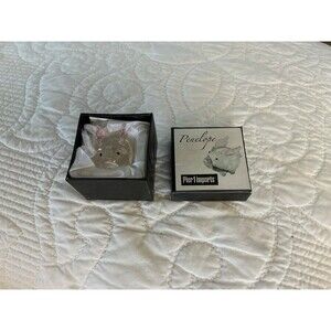 Pier 1 One Imports Small Glass Mini PIG w/ Pink Wings 1.5" Figurine PENELOPE-NIB